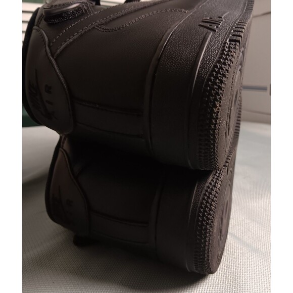 Nike Air Force 1 Mid Shoes Mens Size 14 Triple Black Leather Strap 315123-001 - Picture 15 of 16